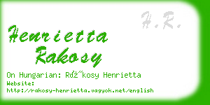 henrietta rakosy business card